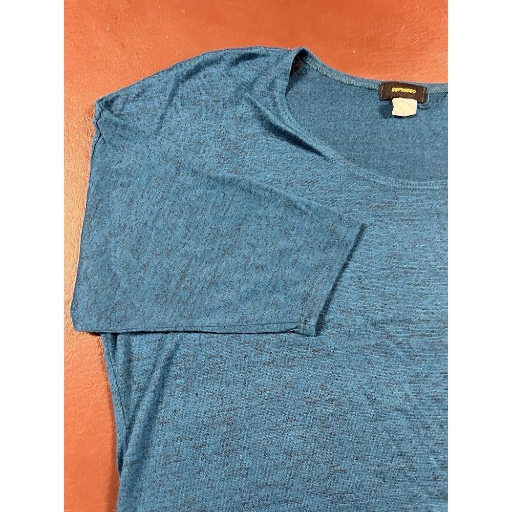 Espresso Womens Size XL Polyester‎ Blouse Teal Ruching On Sides 3/4 Sleeve - Picture 2 of 6